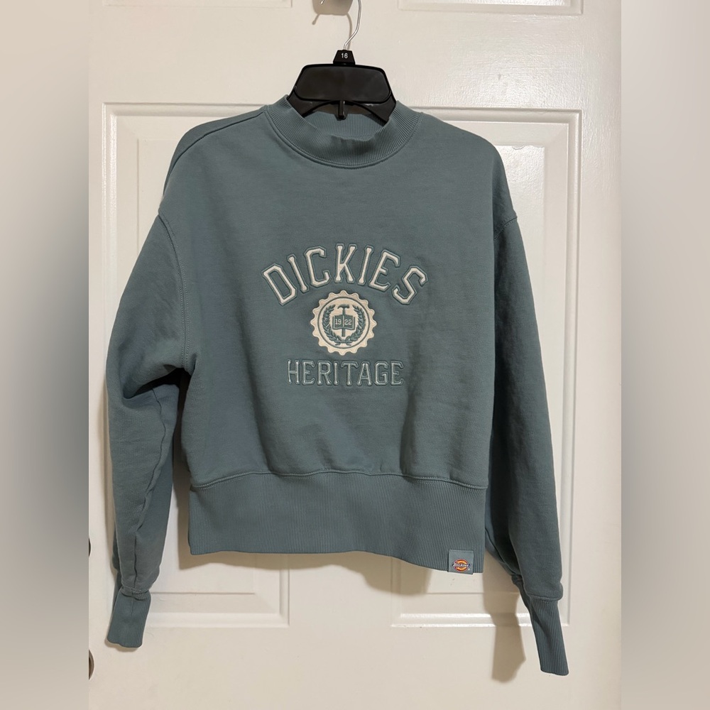 Dickies Women's Crewneck Sweater in Teal Blue-Green